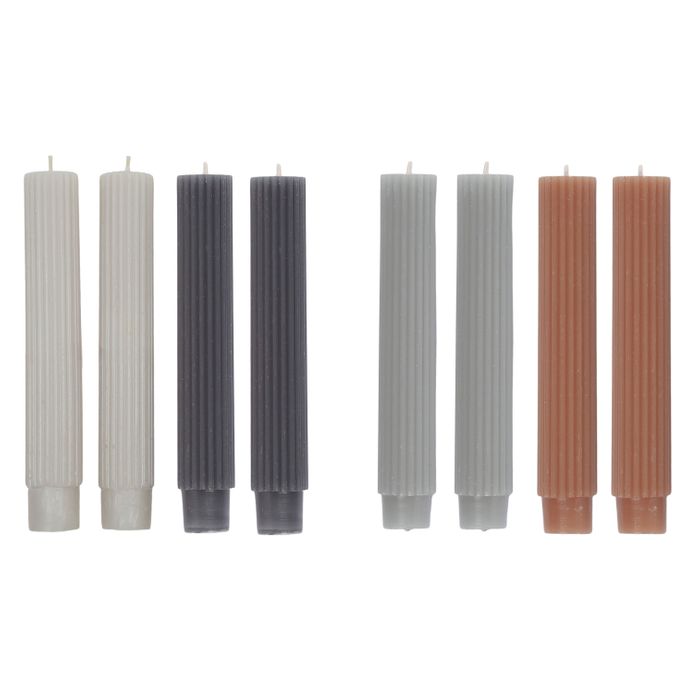 RIBBED S/4 CANDLE DARK TONE - 15CM
