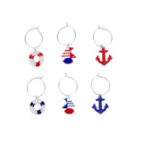 Ahoy Glass Wine Charms - Set of 6