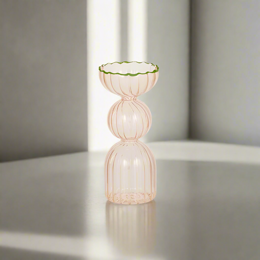 ROSIE GLASS VASE - PINK GREEN