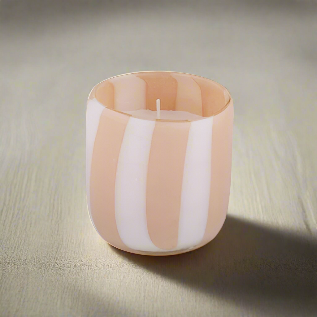 HAVEN GLASS CANDLE - WHITE PINK