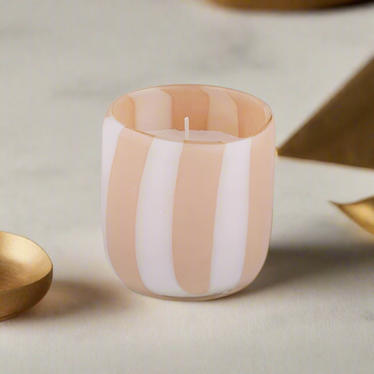 HAVEN GLASS CANDLE - WHITE PINK