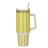 Vertice Stripe Insulated Mug - Yellow