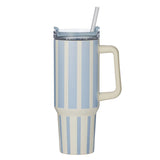 Vertice Stripe Insulated Mug - Blue