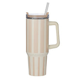 Vertice Stripe Insulated Mug - Pink