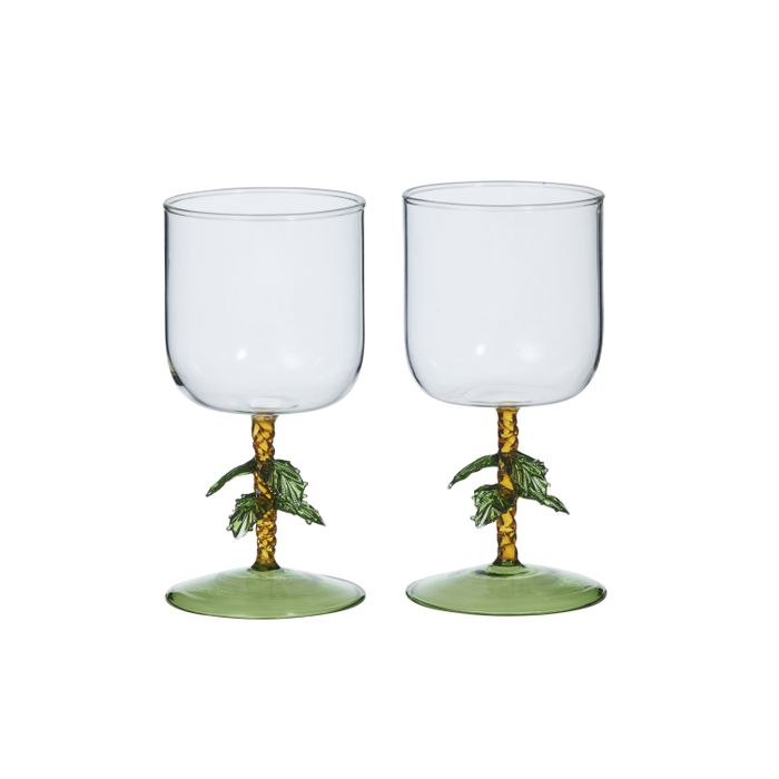 PALM TREE WINE GLASS SET