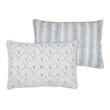 Inaya Cotton Block Cushion Blue - 35cm