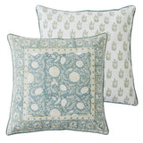 Anjali Cotton Block Cushion Blue - 50cm