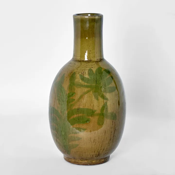 MAE TERRACOTTA GREEN TALL VASE