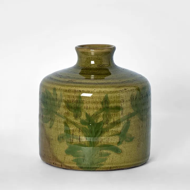 MAE TERRACOTTA GREEN SMALL VASE