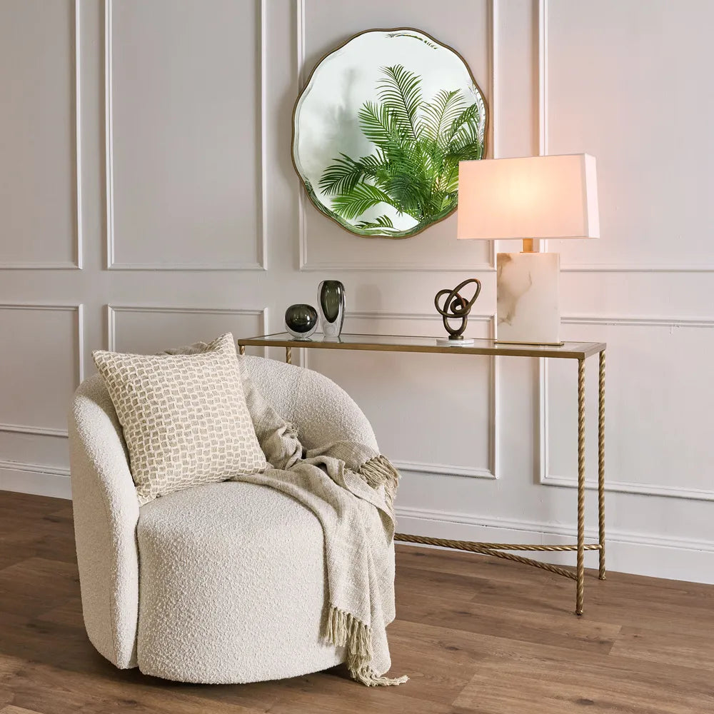 CAMILLE SCALLOP MIRROR SMALL GOLD