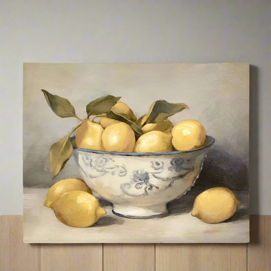 LEMONS IN BLUE BOWL ARTWORK