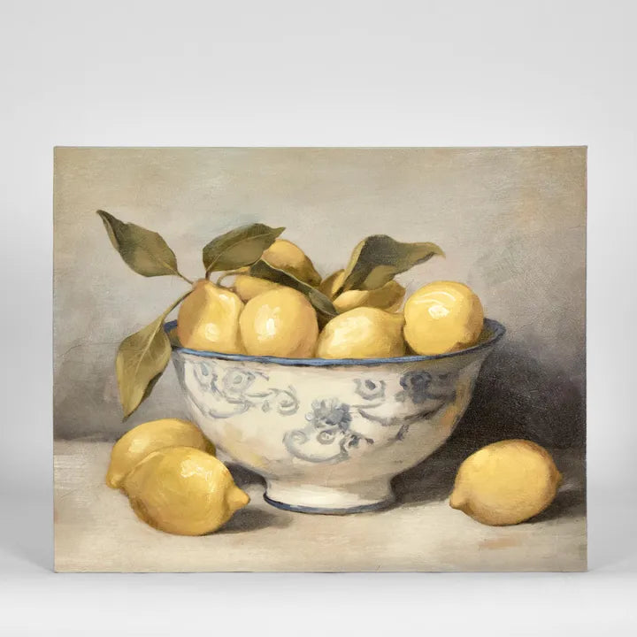 LEMONS IN BLUE BOWL ARTWORK