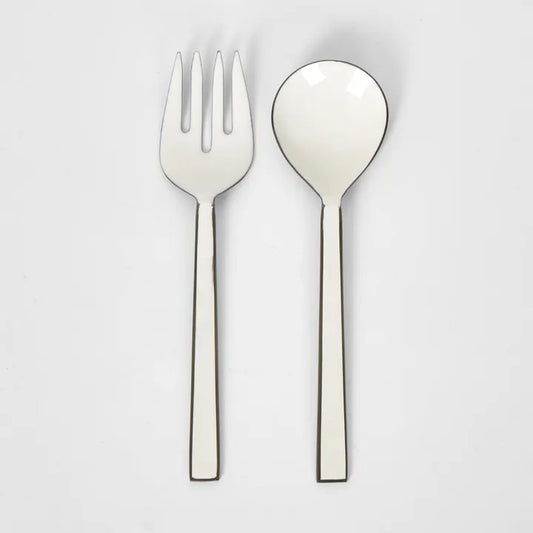 ENAMEL SALAD SERVERS