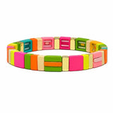 Fluro Multi Tile Stretch Bracelet
