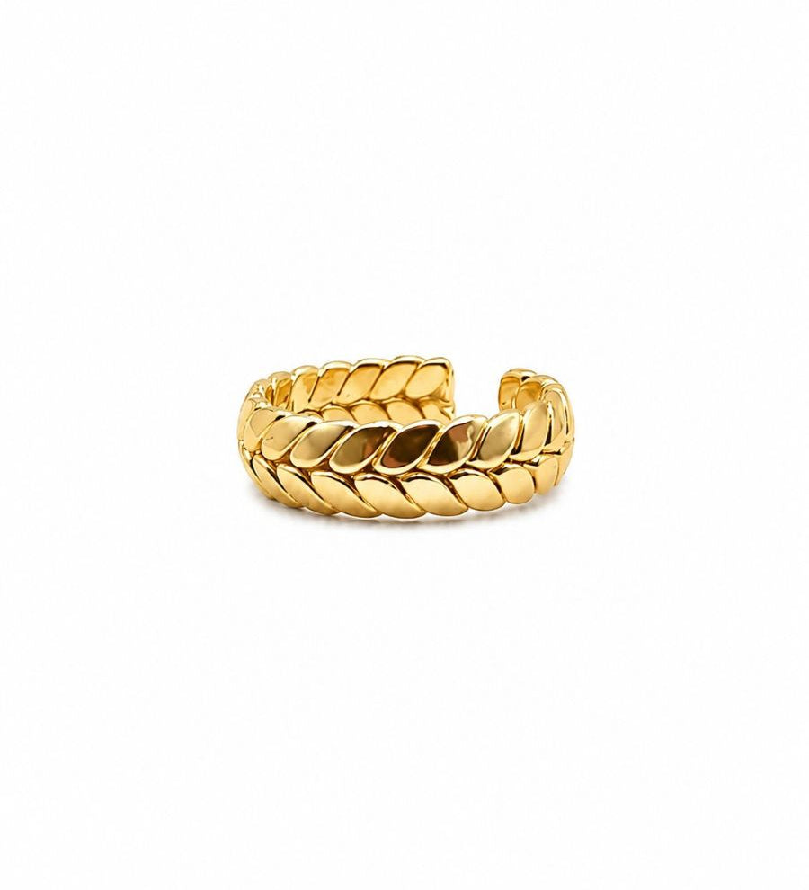 Gold Braided Cuff Ring