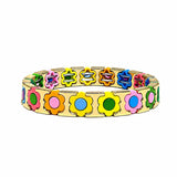 Gold Multi Daisy Tile Bracelet