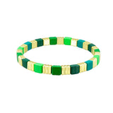Green Crinkle Tile Bracelet
