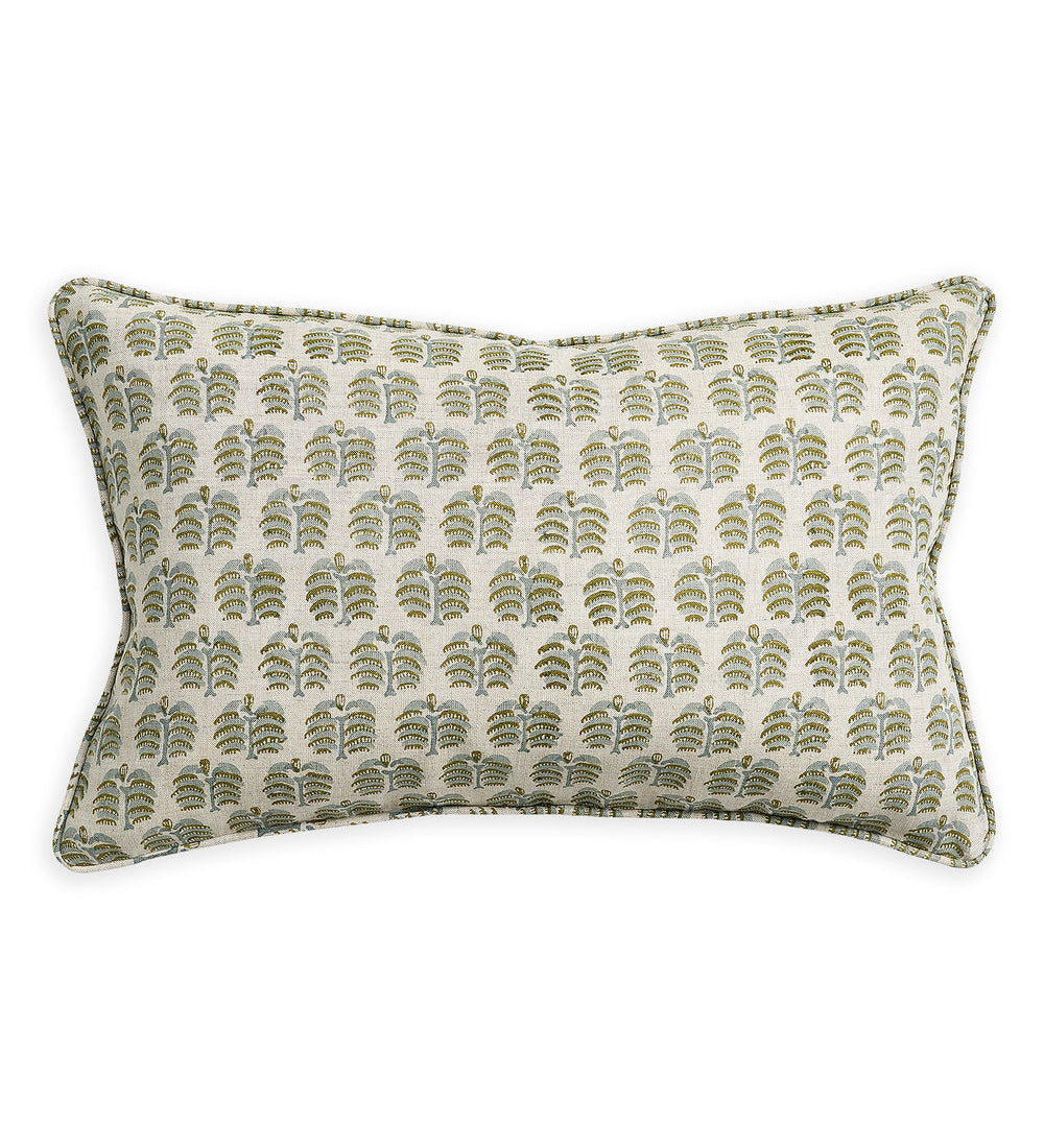 Hera Celadon Moss Linen Cushion - 35cm