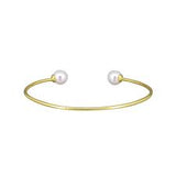 Gold and Pearl Open Bangle