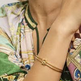 Gold Double Knot Bangle