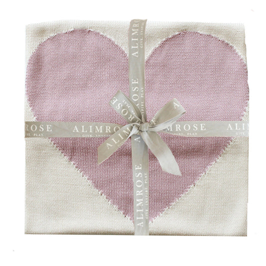 BABY HEART BLANKET - NATURAL PINK