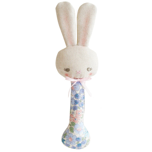 BABY BUNNY STICK RATTLE - LIBERTY BLUE