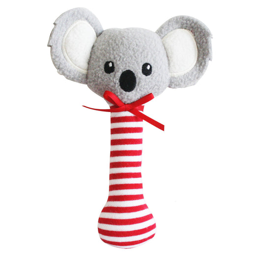 BABY KOALA STICK RATTLE - RED