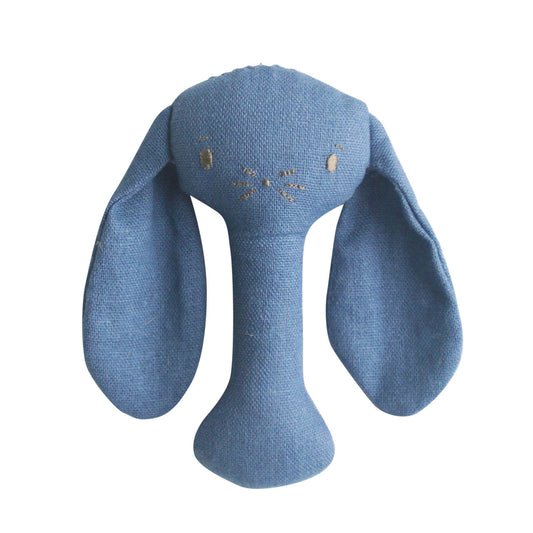 BOBBY BUNNY STICK RATTLE - CHAMBRAY LINEN