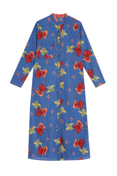 Lisa Corti Long Kurta in Cotton – Ibisco Royal Blue