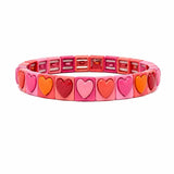 Maroon Heart Tile Bracelet