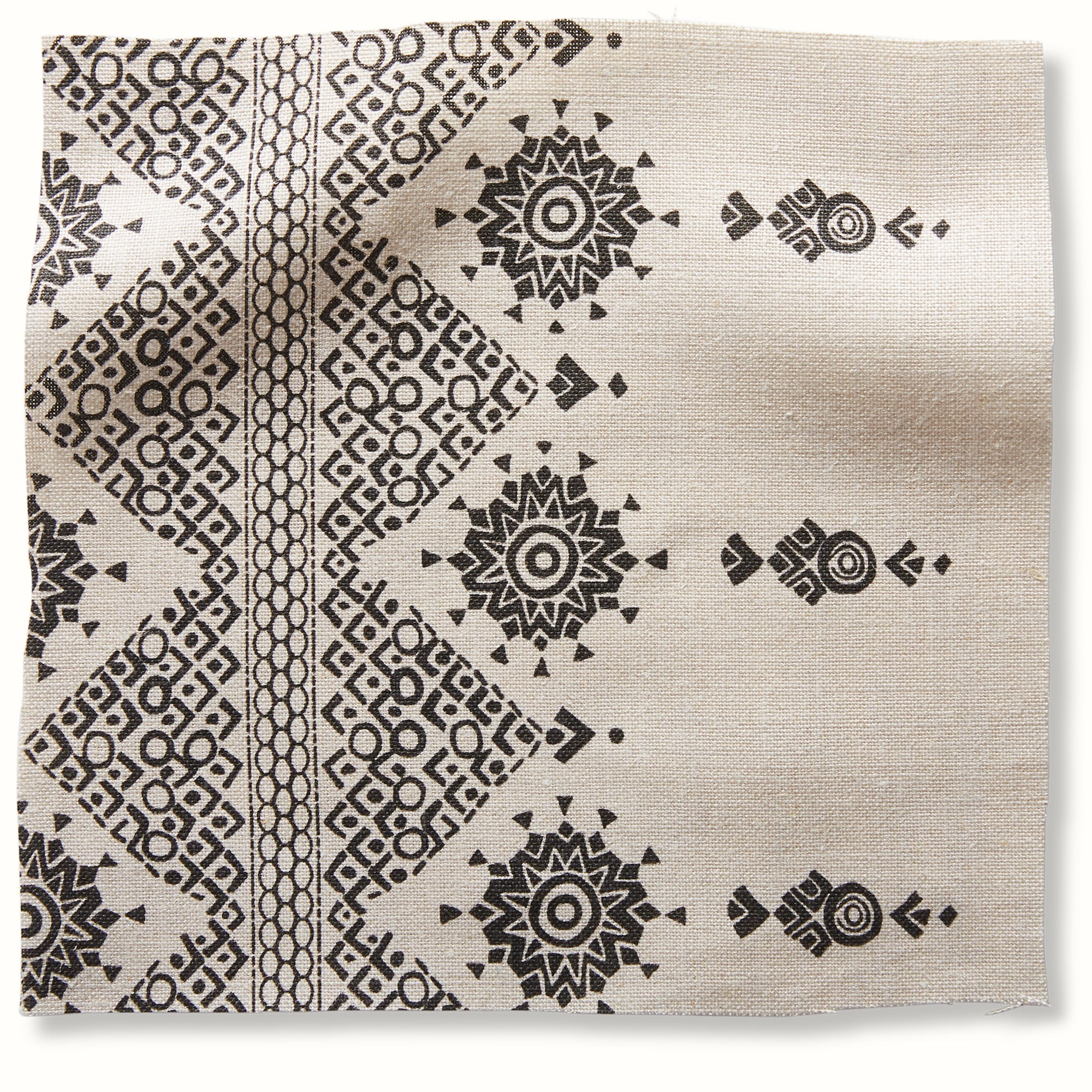 Carmania Black on Natural fabric by Peter Dunham, reference 111CRM09