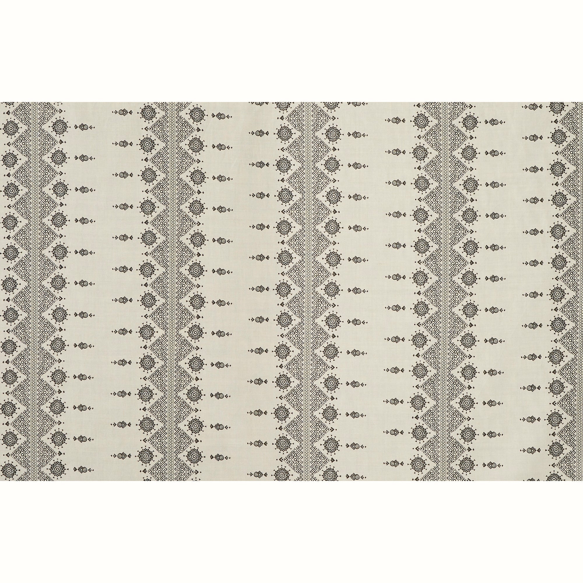 Carmania Black on Natural fabric by Peter Dunham shown in detail, reference 111CRM09