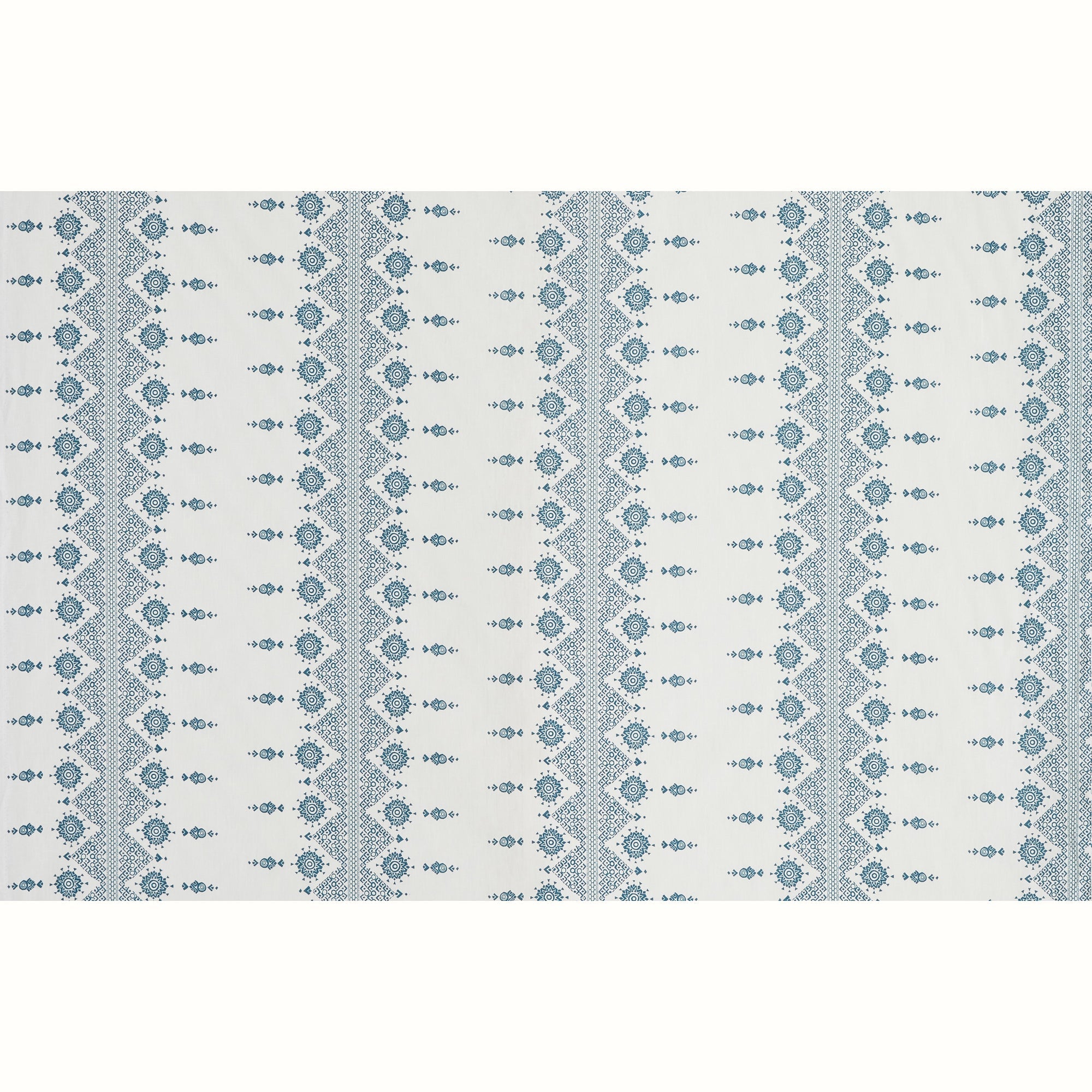 Carmania Blue on White fabric by Peter Dunham shown in detail, reference 111CRM12