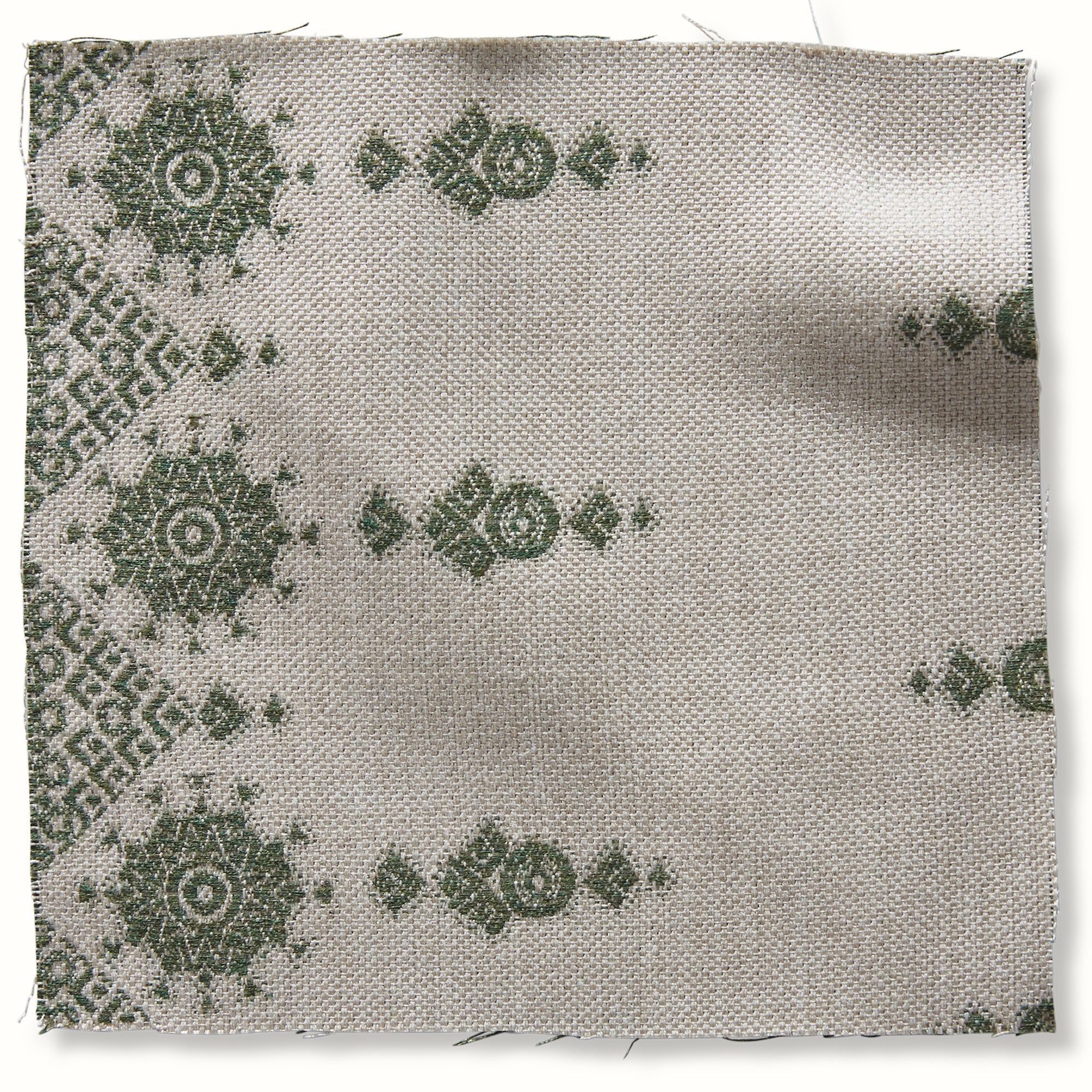 Carmania Green on Natural fabric by Peter Dunham, reference 131CRM01