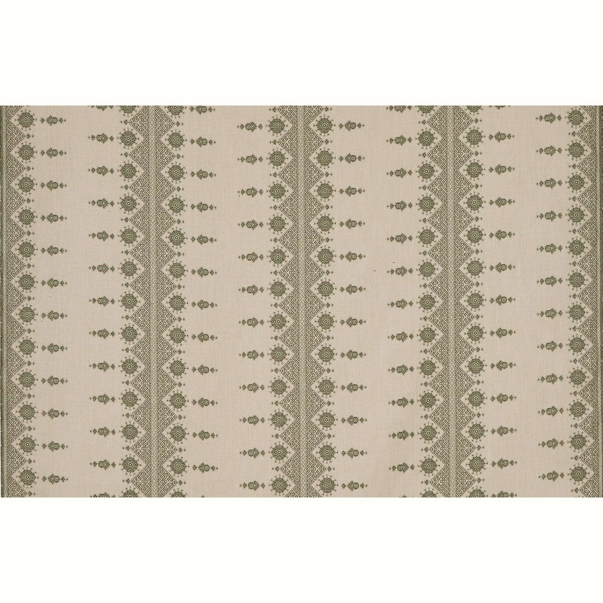 Carmania Green on Natural fabric by Peter Dunham shown in detail, reference 131CRM01
