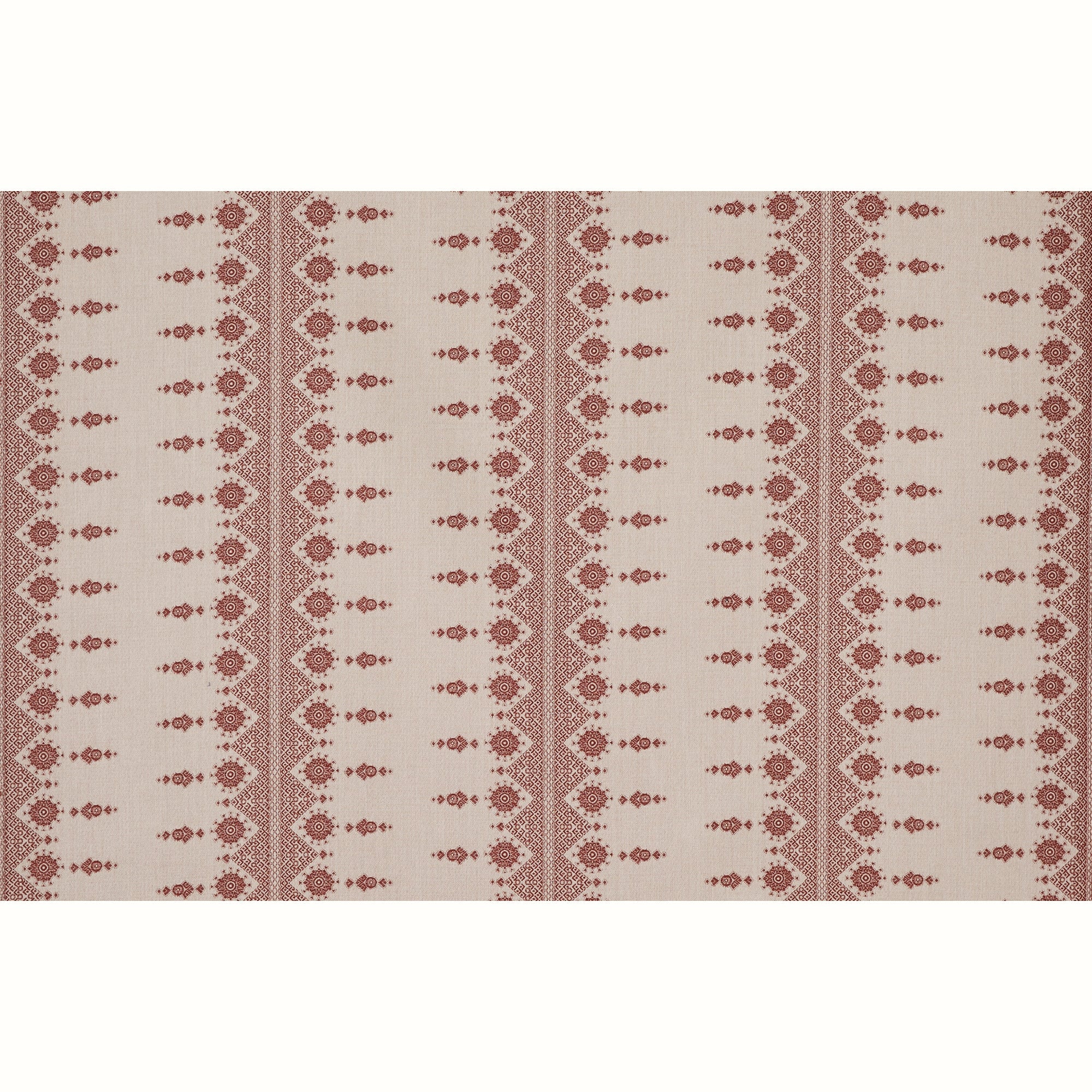 Carmania Red on Natural fabric by Peter Dunham shown in detail, reference 131CRM04