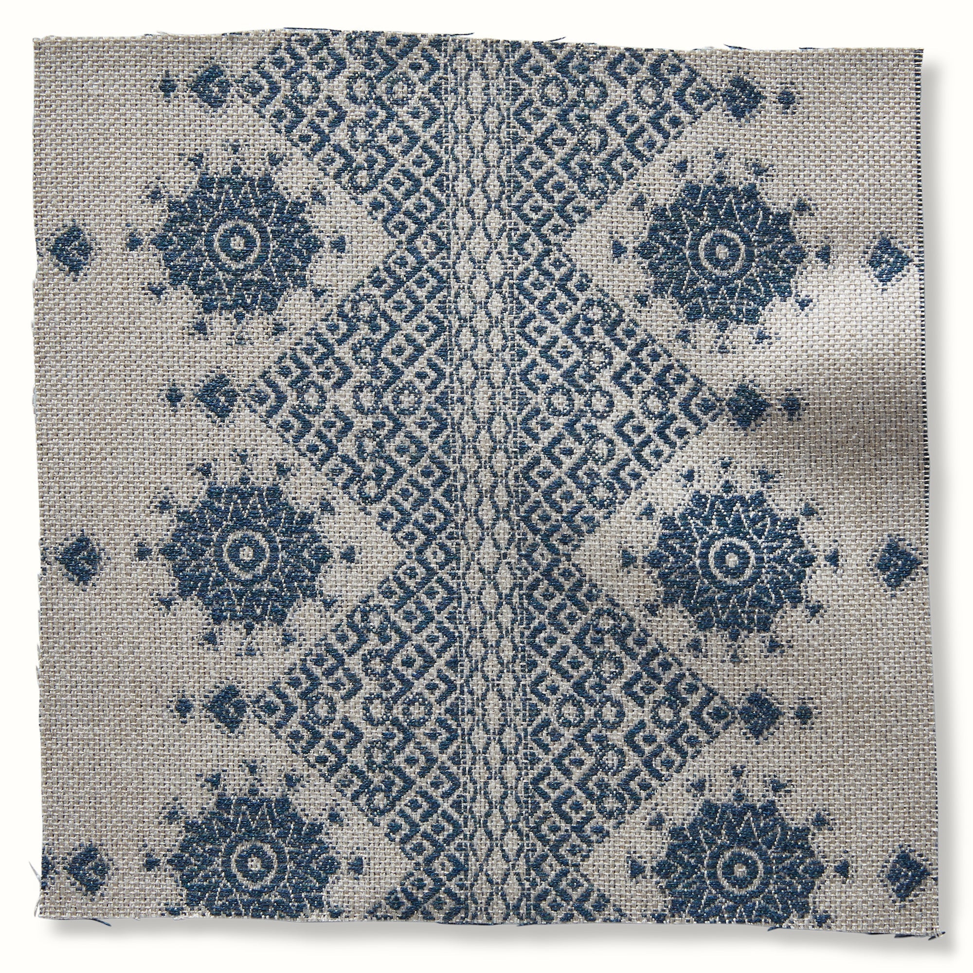 Carmania Indigo on Natural fabric by Peter Dunham, reference 131CRM06