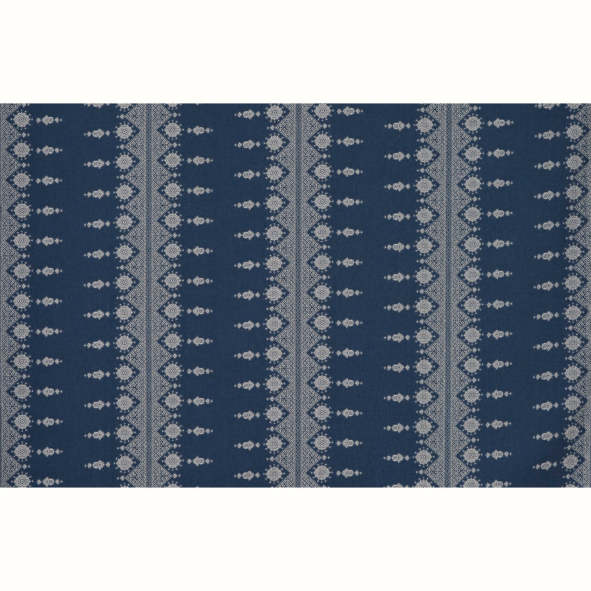 Carmania White on Indigo fabric by Peter Dunham shown in detail, reference 131CRM07