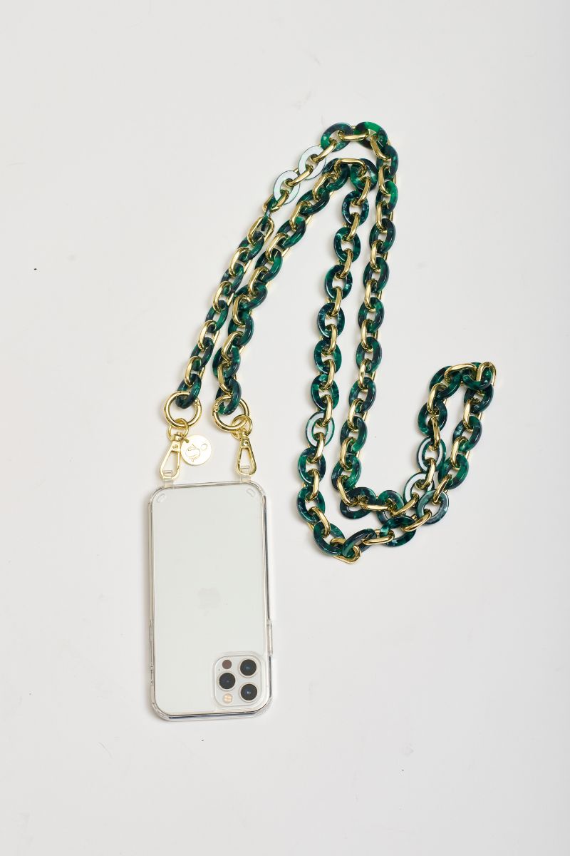 THE LARGE CHAIN - GREEN LUXE RESIN & GOLD