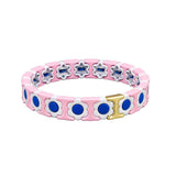 Pink Daisy Tile Bracelet