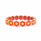 Pink and Pink Daisy Tile Bracelet
