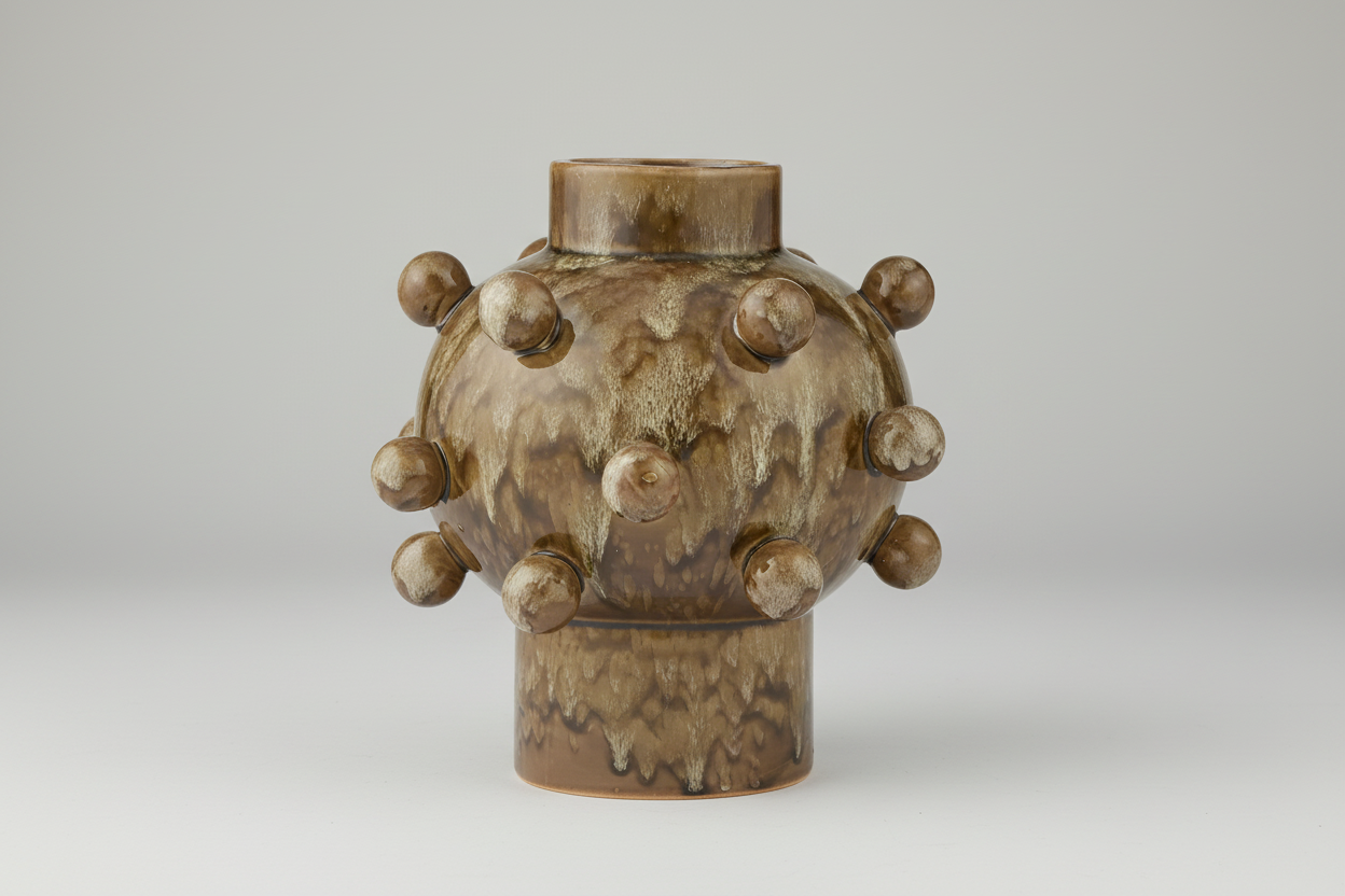 Pip Ceramic Vase Brown