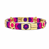 Purple Flower Candy Tile Bracelet