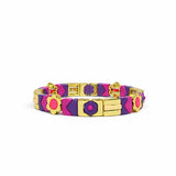 Purple Flower Candy Tile Bracelet