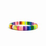 Rainbow Curved Tile Stretch Bracelet