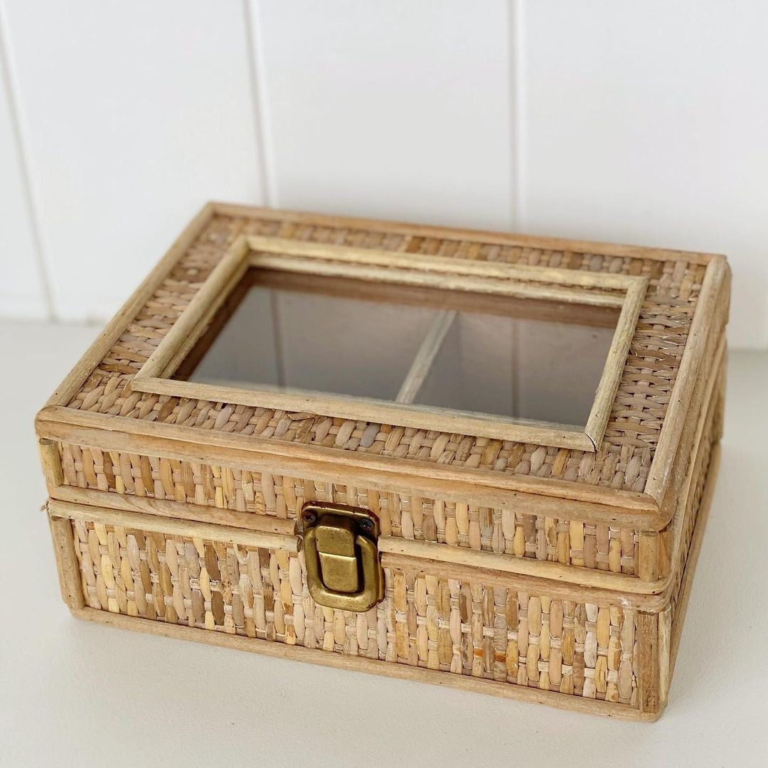 RAYNA RATTAN JEWELLERY BOX - SMALL