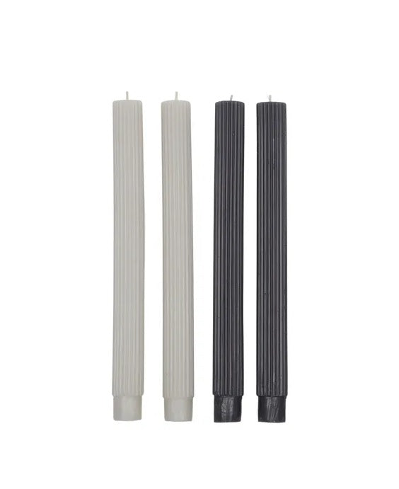 RIBBED S/4 CANDLE DARK TONE - 25CM