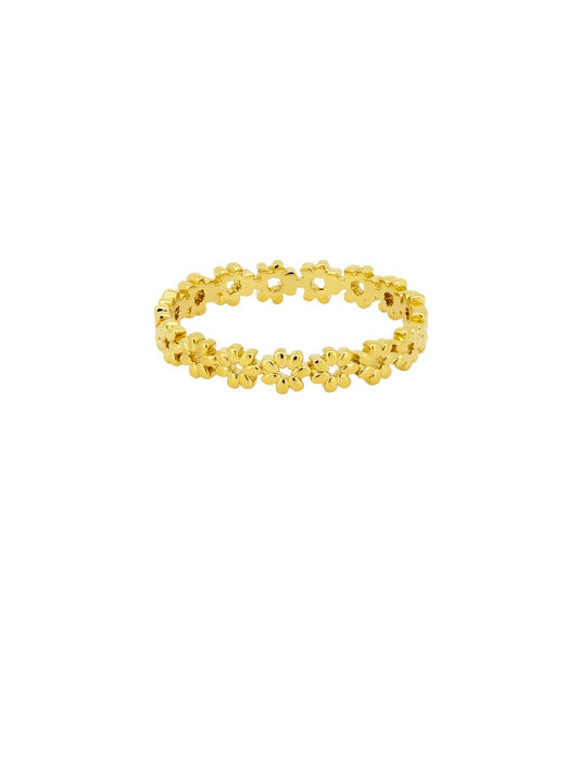 GOLD MINI DAISY CHAIN BAND RING