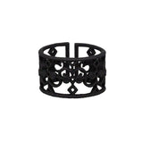 Black Scripted Cuff Ring
