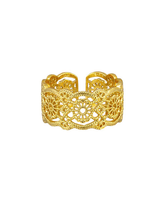 GOLD FILIGREE CUFF RING